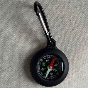 SMALL Black Waterproof Compass Carabiner Clip BLACK carabiner compass